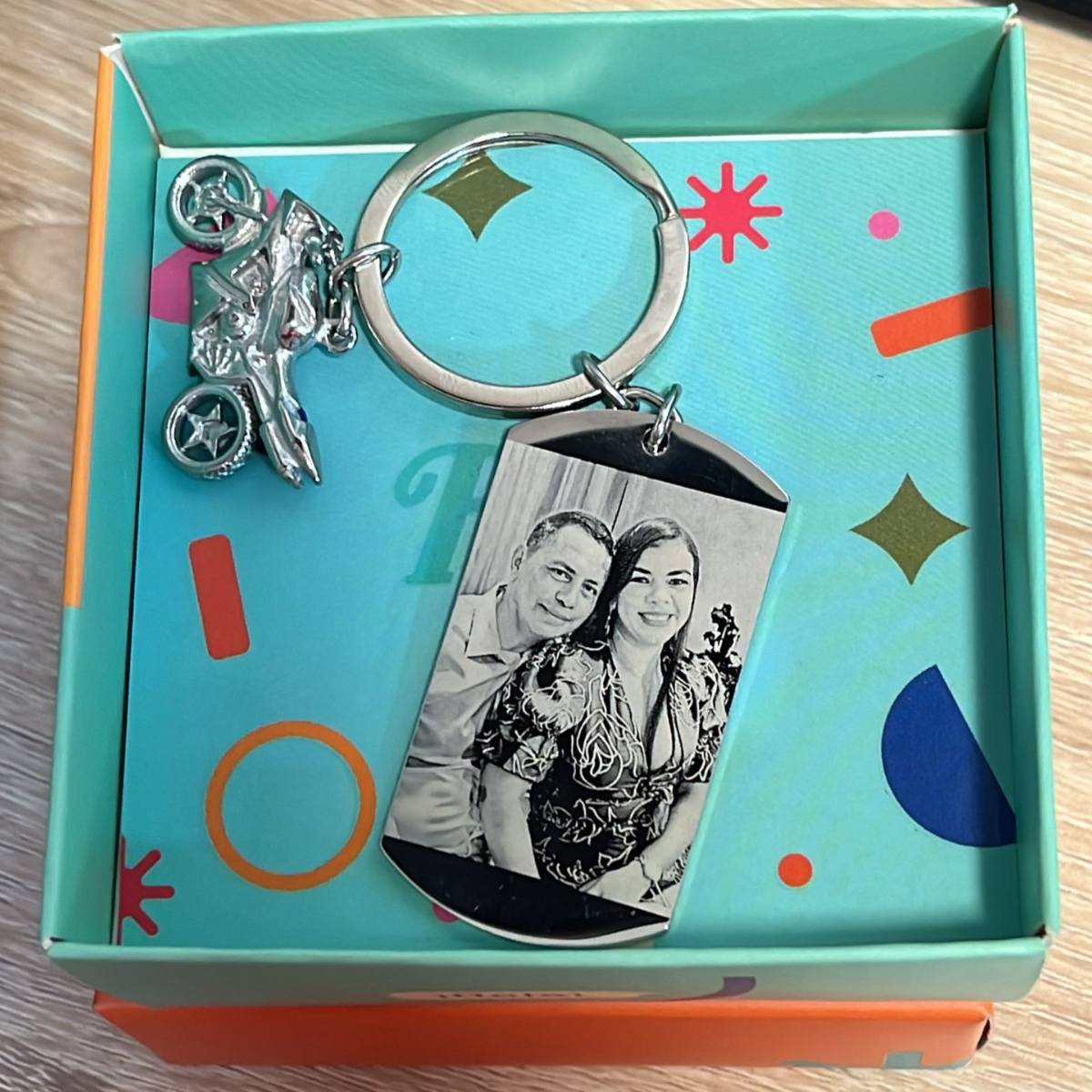 Llavero De Placa Militar Con Dije De Moto